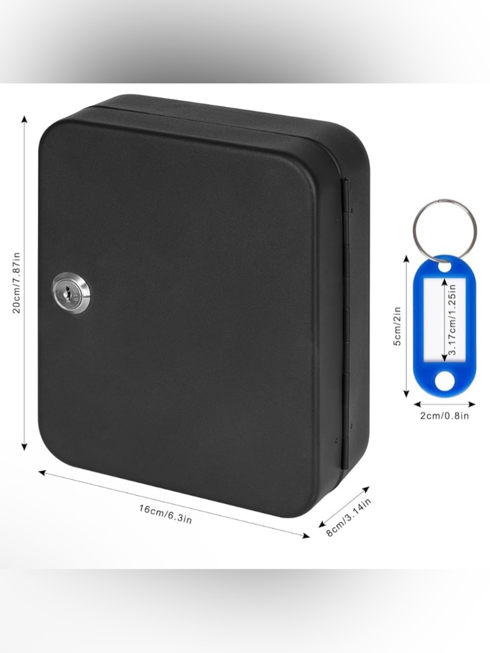 Key Safe Lock Box with Hooks and Number Labels - Black - Picture 11 of 12